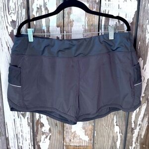 Athleta Ready Set Go Lined Gray Shorts Size XL Athletic Running